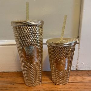 Brand New Gold Starbucks Holiday tumblers- Venti and Grande